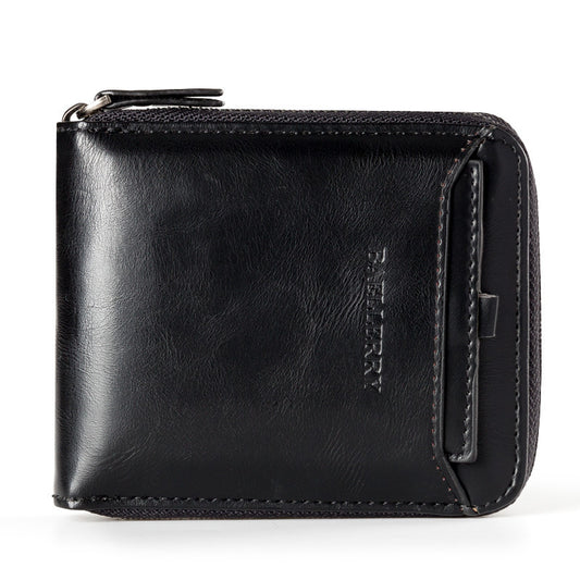 Men's PU Leather Zipper Wallet