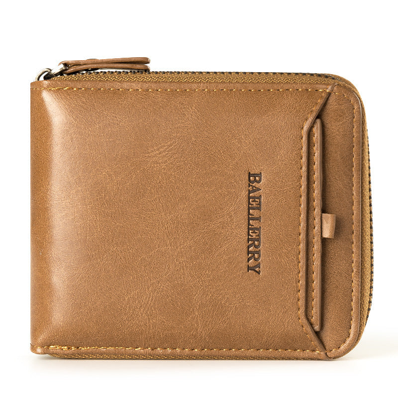 Men's PU Leather Zipper Wallet