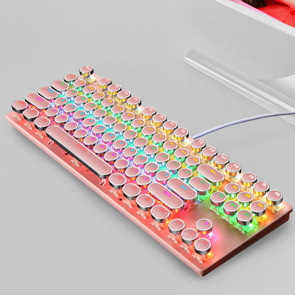 Wired 87-Key Electroplating Punk Mechanical Gaming Keyboard