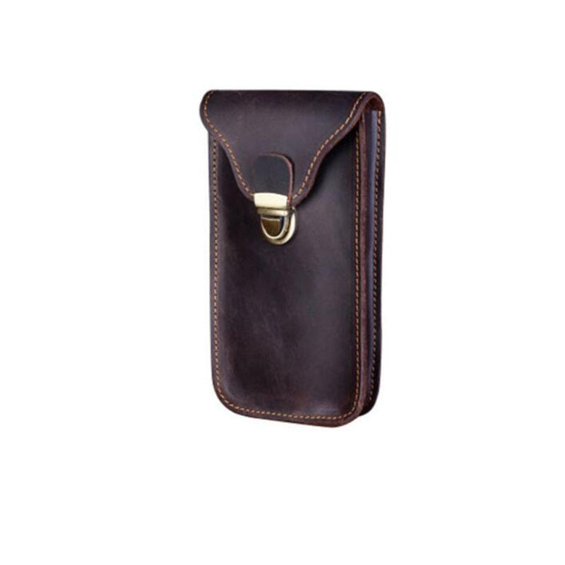 Leather Retro Mobile Phone Bag - Outdoor Portable Protective Cover and Storage Bag