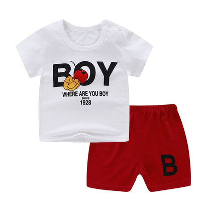 Summer Infant Newborn Baby Boy Clothes – 2PCS T-Shirt and Shorts Set