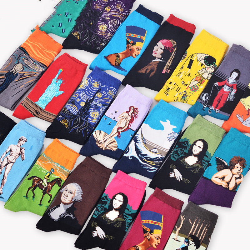 Retro World Famous Painting Men's Socks – Moxiao Factory Direct Selling