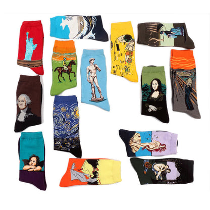 Retro World Famous Painting Men's Socks – Moxiao Factory Direct Selling