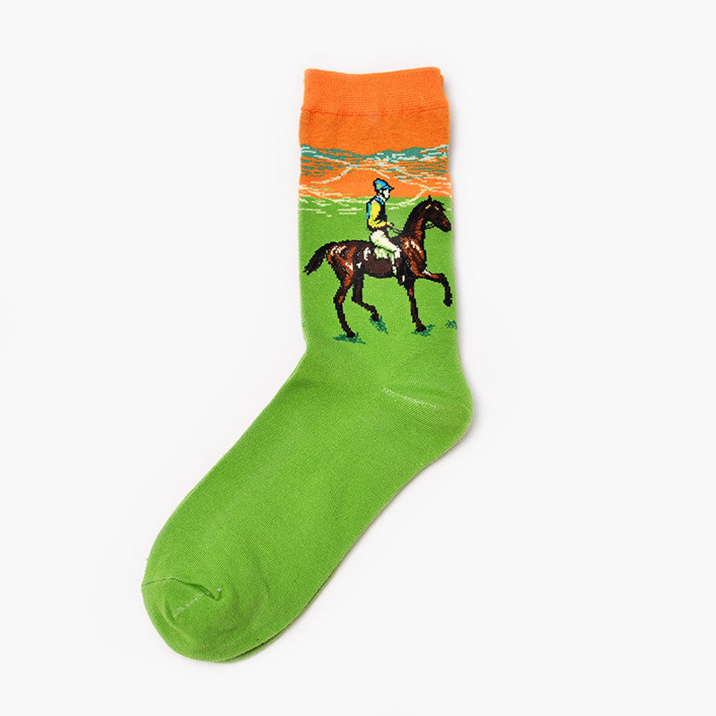 Retro World Famous Painting Men's Socks – Moxiao Factory Direct Selling