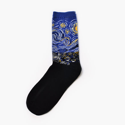 Retro World Famous Painting Men's Socks – Moxiao Factory Direct Selling