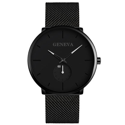 Stylish Men's Quartz Watch – Stainless Steel Geneva Analog Wristwatch