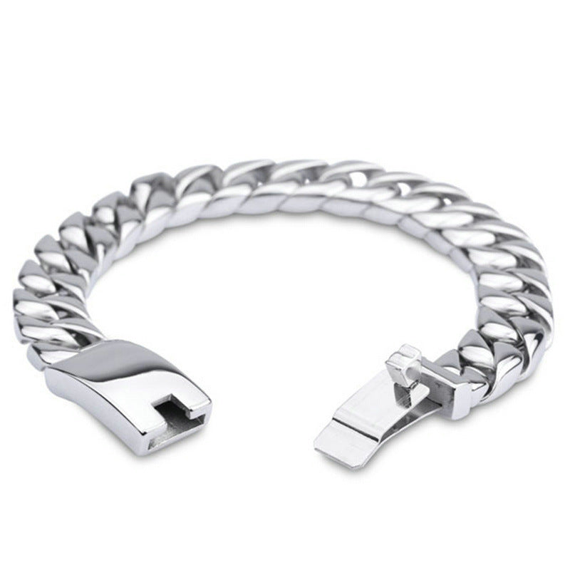 Korean Fashion Thick Chain Bracelet for Men – Durable Titanium Steel