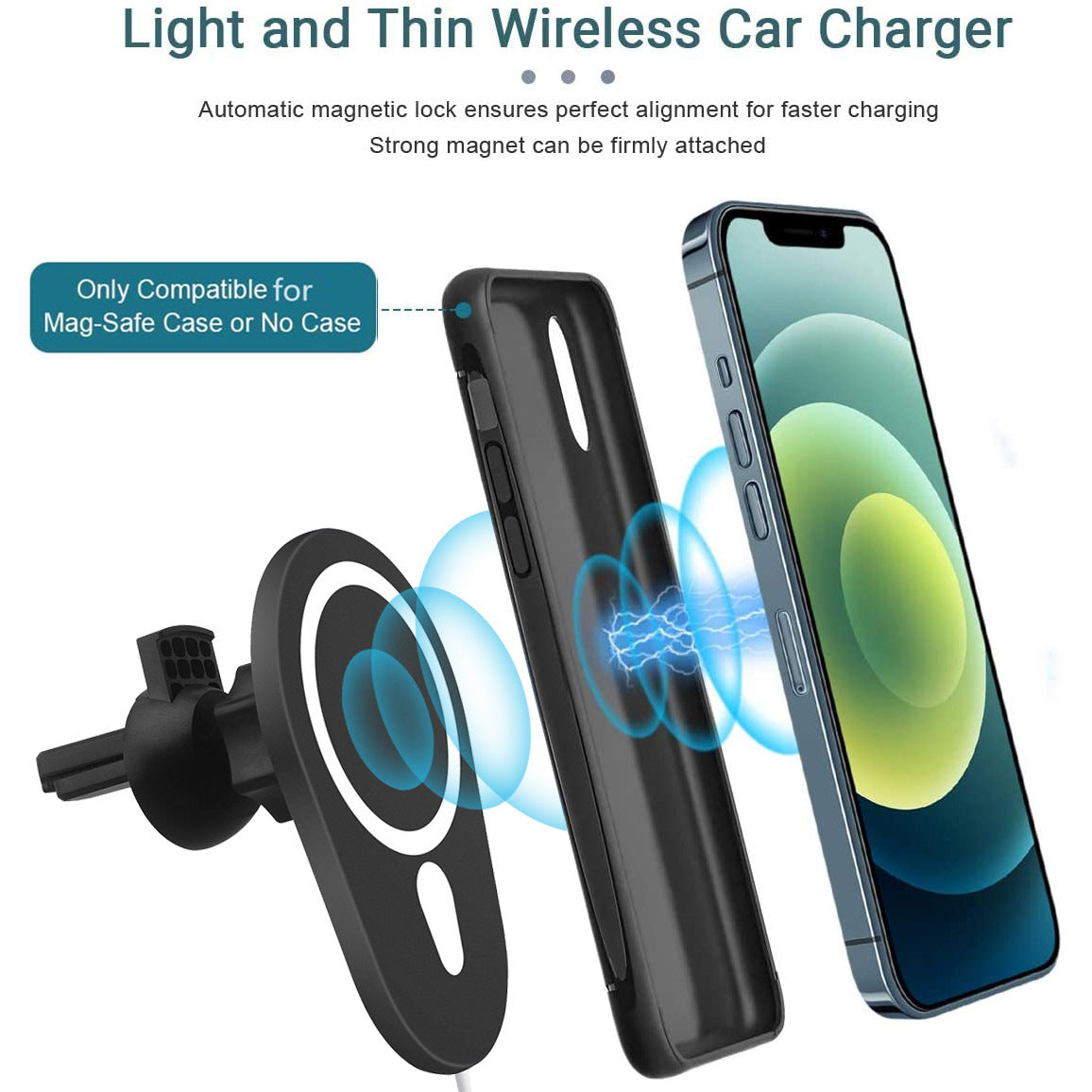 Magnetic Suction Mobile Phone Wireless Charging for Car