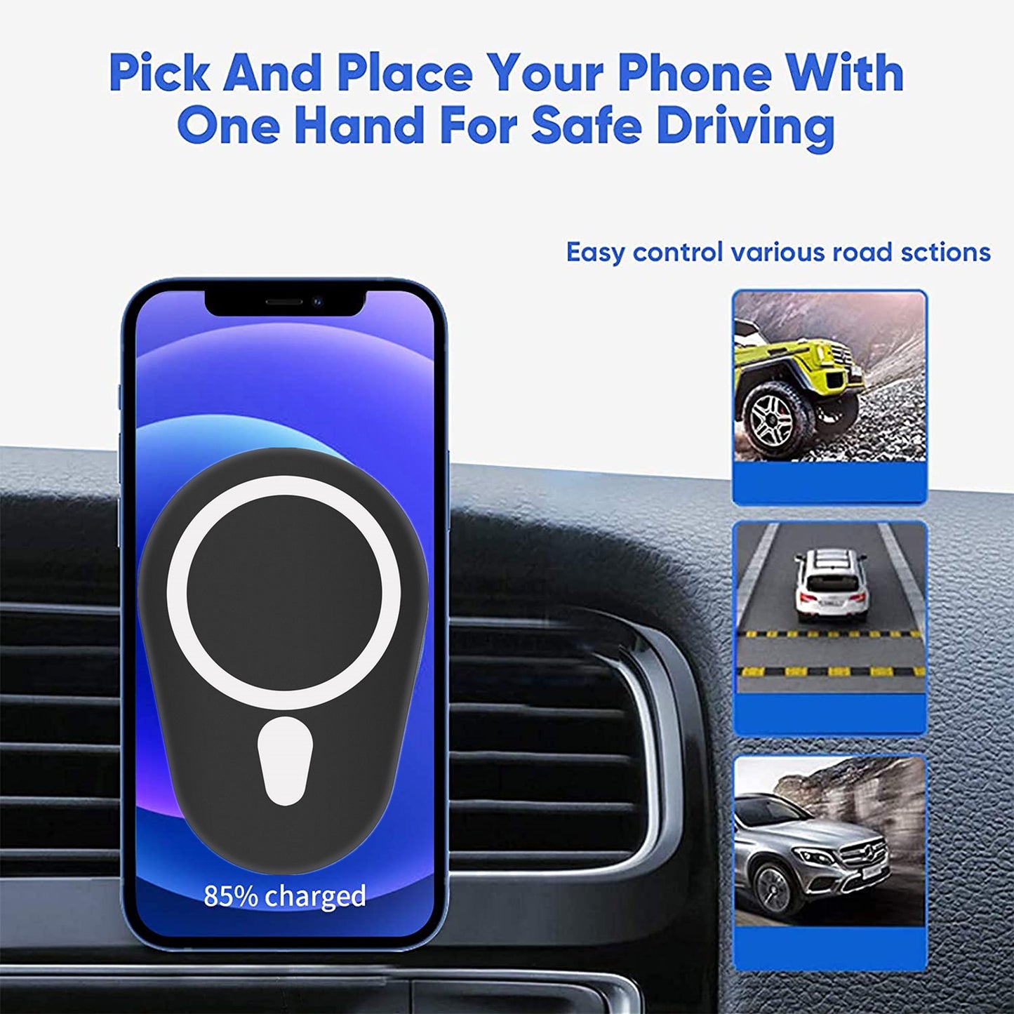 Magnetic Suction Mobile Phone Wireless Charging for Car