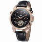 Luxury Tourbillon Complete Calendar Watch – Men's Genuine Leather Automatic Mechanical Timepiece