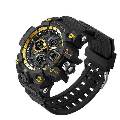 Men’s Dual Display Quartz Sports Watch with Multi-Function Waterproof Stopwatch