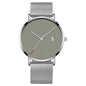 Slim Calendar Men’s Quartz Wristwatch with Stainless Steel Mesh Band