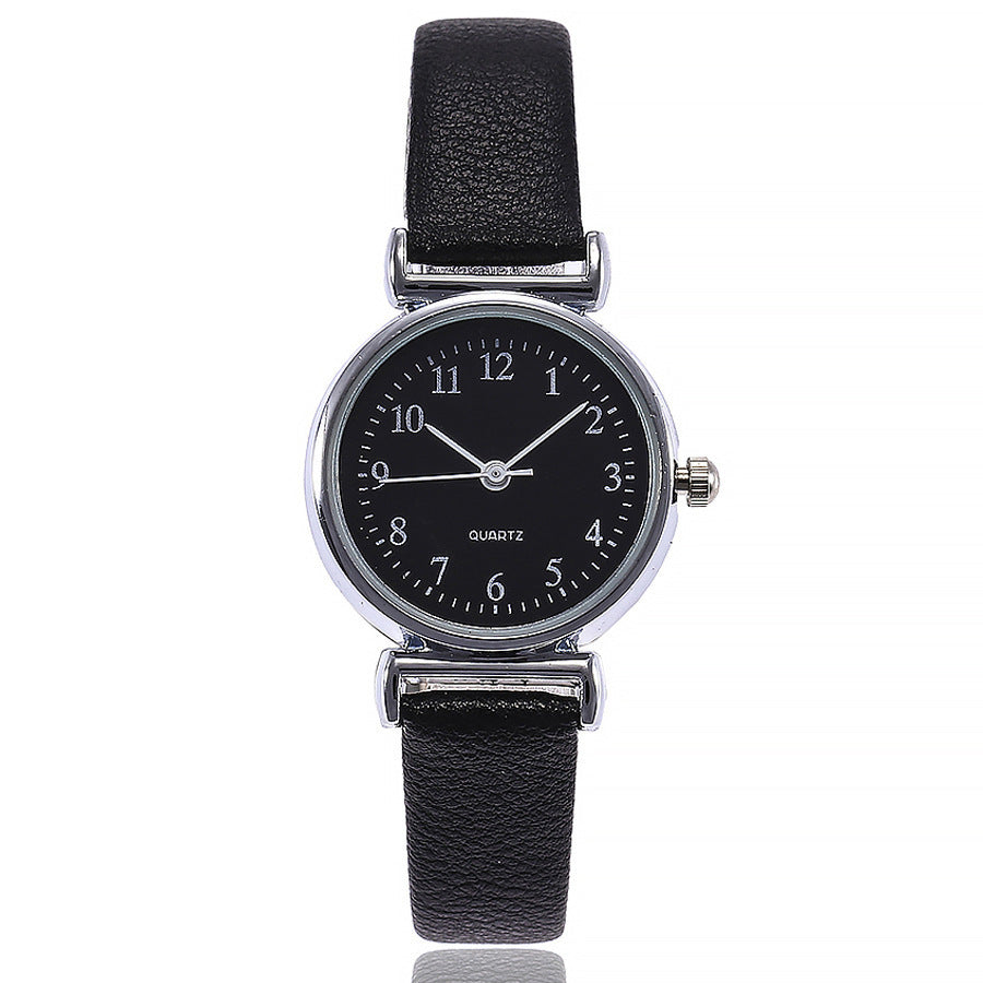 Classic Women's Quartz Watch – Round Analog with Leather Strap