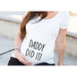 Slim Maternity T-Shirts with Funny Lettering - O-Neck Design for Pregnant Women