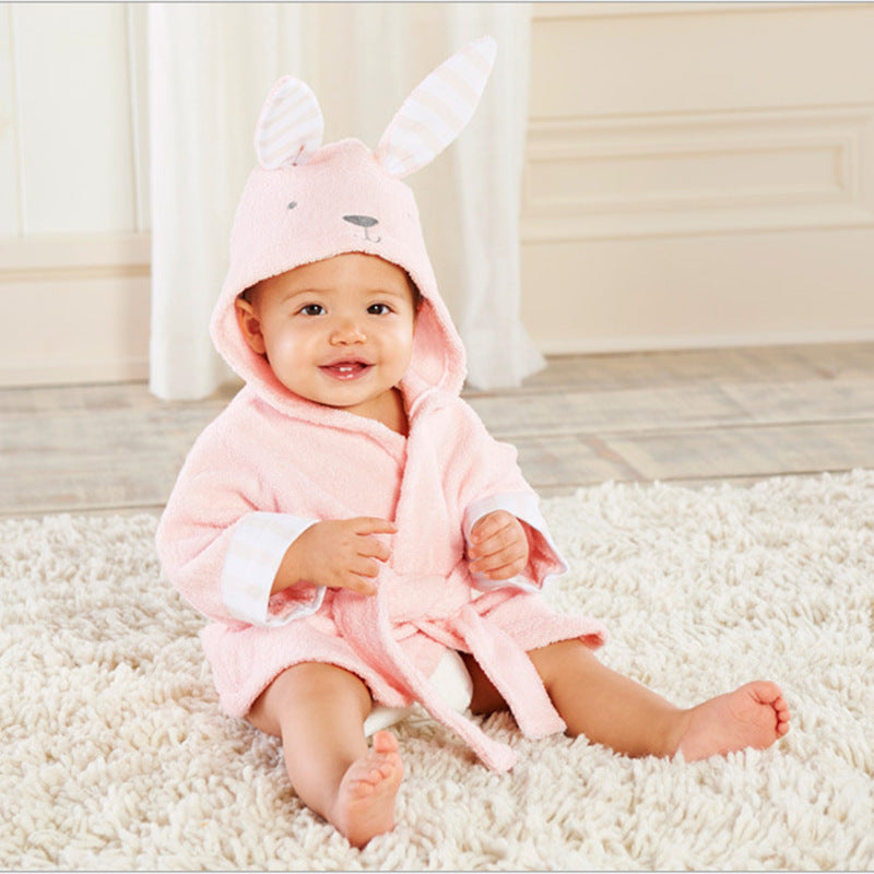 Cartoon Animal Hooded Baby Bath Towels – Soft Cotton Bathrobes for Children