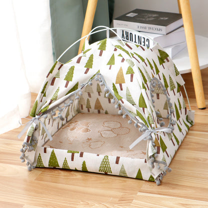 Enclosed Cat House Pet Bed