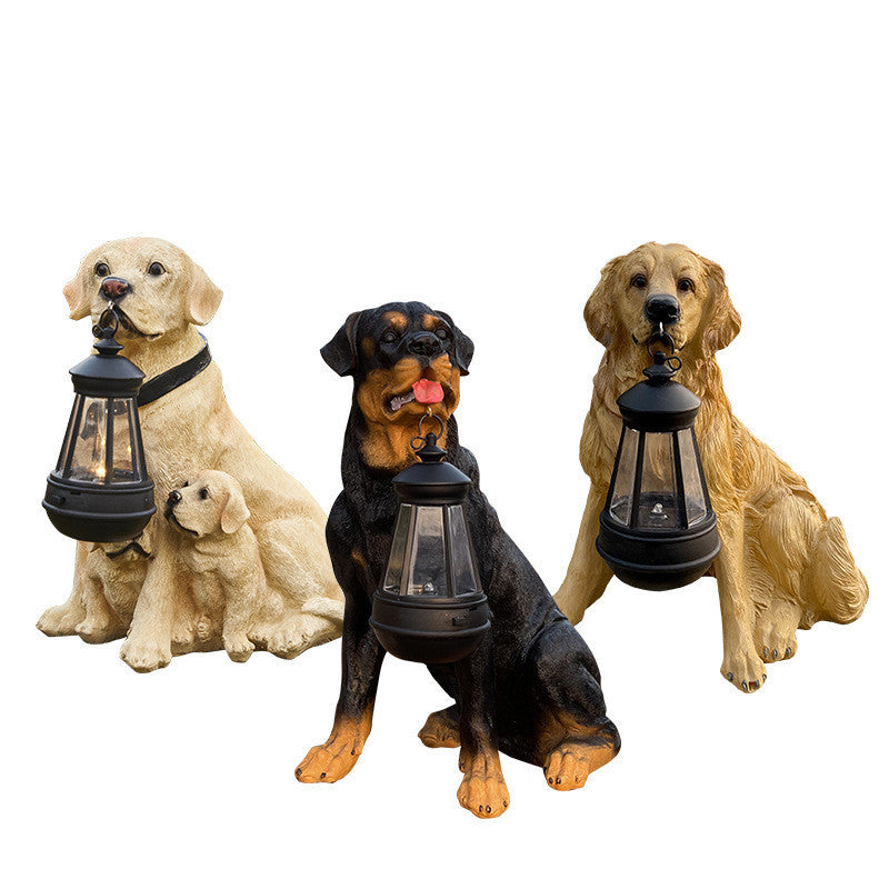 Solar Dog Lantern Garden Ornament