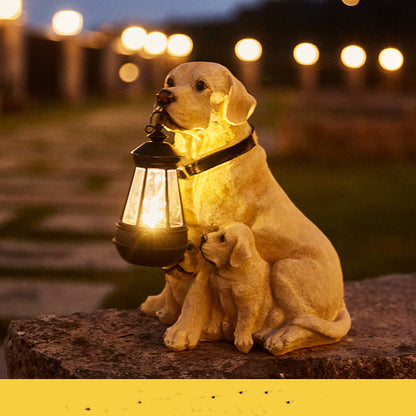 Solar Dog Lantern Garden Ornament