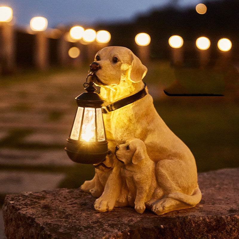 Solar Dog Lantern Garden Ornament