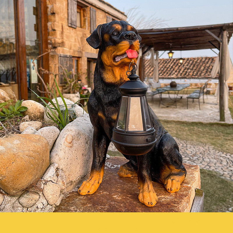 Solar Dog Lantern Garden Ornament