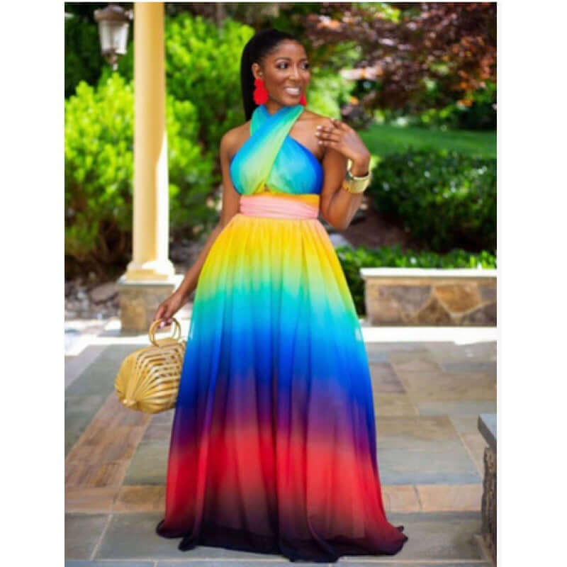 Versatile African Style Slit Long Skirt Dress