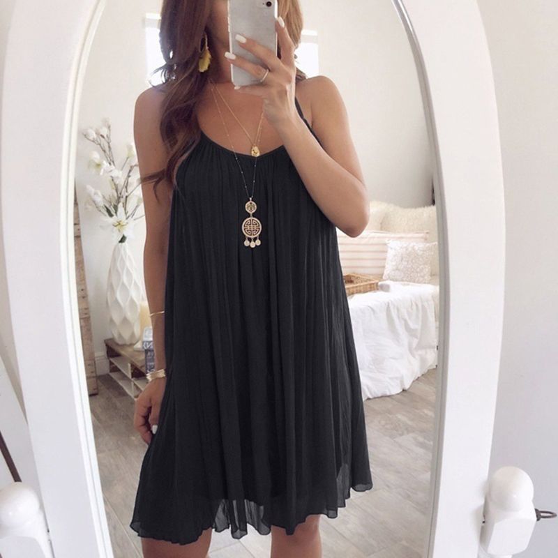 Women's Plus Size Chiffon Vest Mini Dress