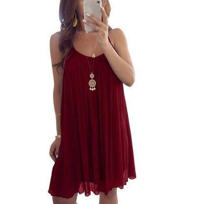 Women's Plus Size Chiffon Vest Mini Dress