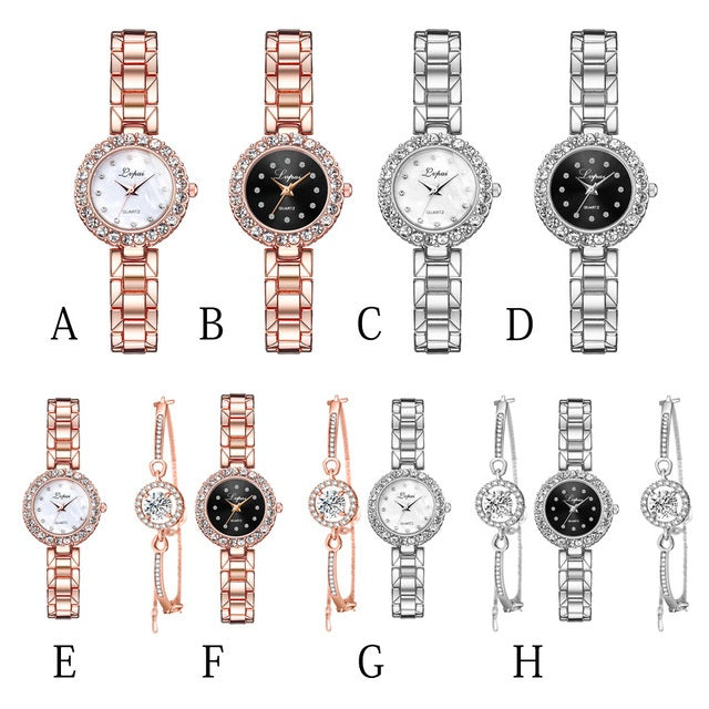 Luxury Women's Bangle Watch Set – Fashionable Bracelet Wristwatch with Quartz Movement