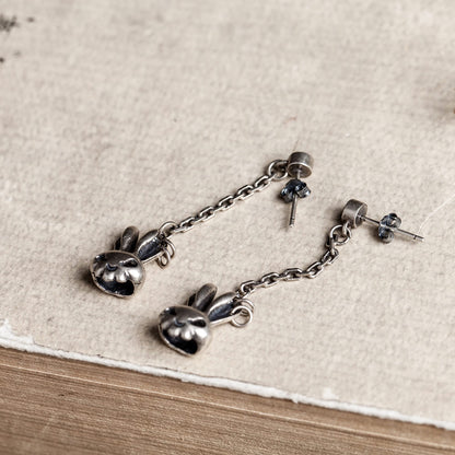 Retro Silver Rabbit Eardrop Jewelry