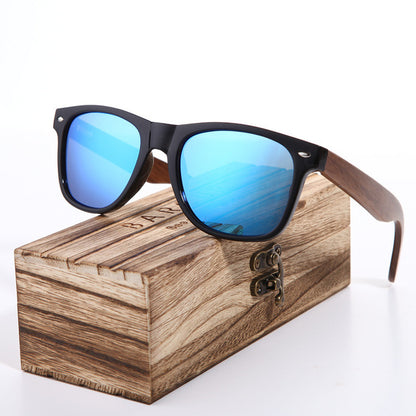 Polarized Wood Frame Sunglasses for Men