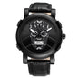 SKONE Pirate Skeleton Skull Quartz Watch – Luxury Waterproof Leather Design for Men