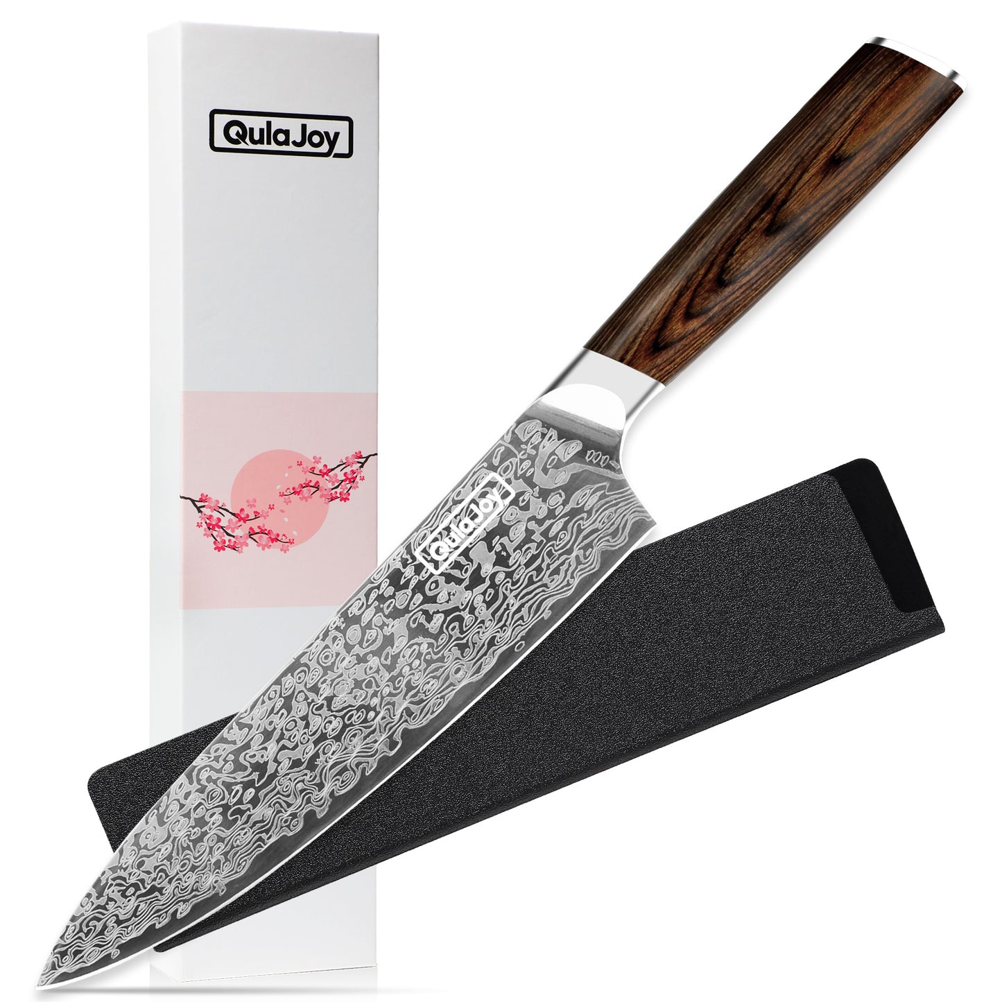 Qulajoy Japanese Chef Knife – High Carbon German Steel Damascus Kitchen Knife