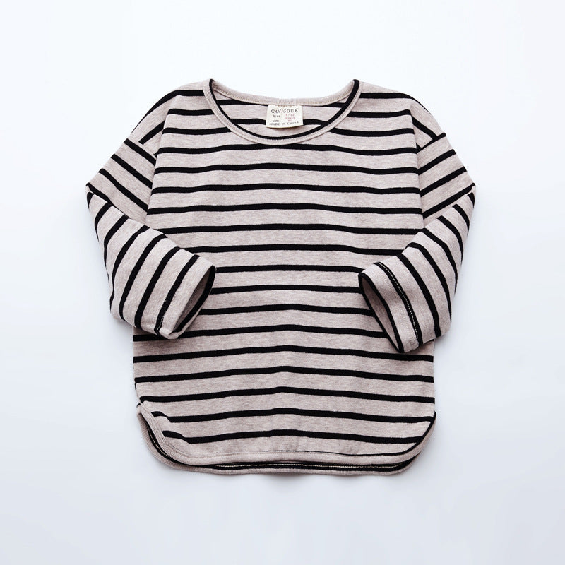 Striped Cotton Long Sleeve T-Shirt for Baby Girls