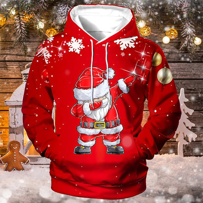 Men's Fashion Casual Printing Christmas Hoodie