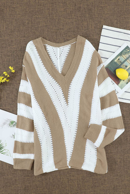 Casual Loose-Fit V-Neck Sweater for Women