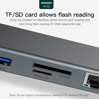 Hub Docking Station with Cooling Bracket and Ten-Port HDMI/VGA Network Port Conversion