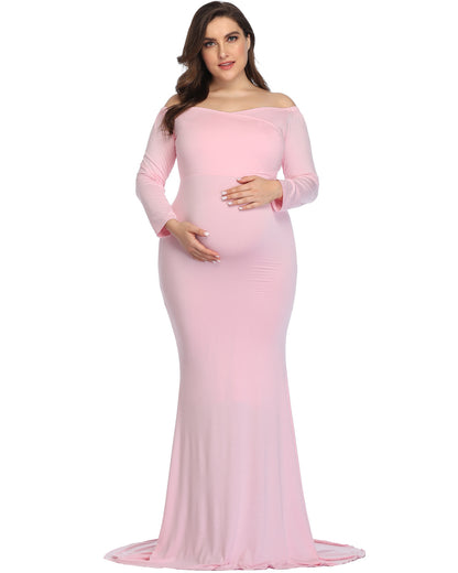 Pregnant Woman Photo Shoot Chiffon Mopping Long Dress