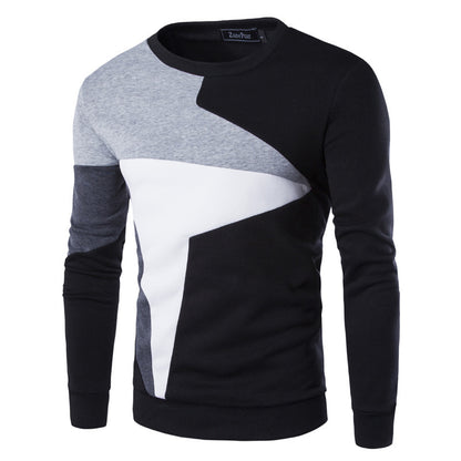 New Fashion Printed Casual O-Neck Slim Cotton Knitted Sweater for Men