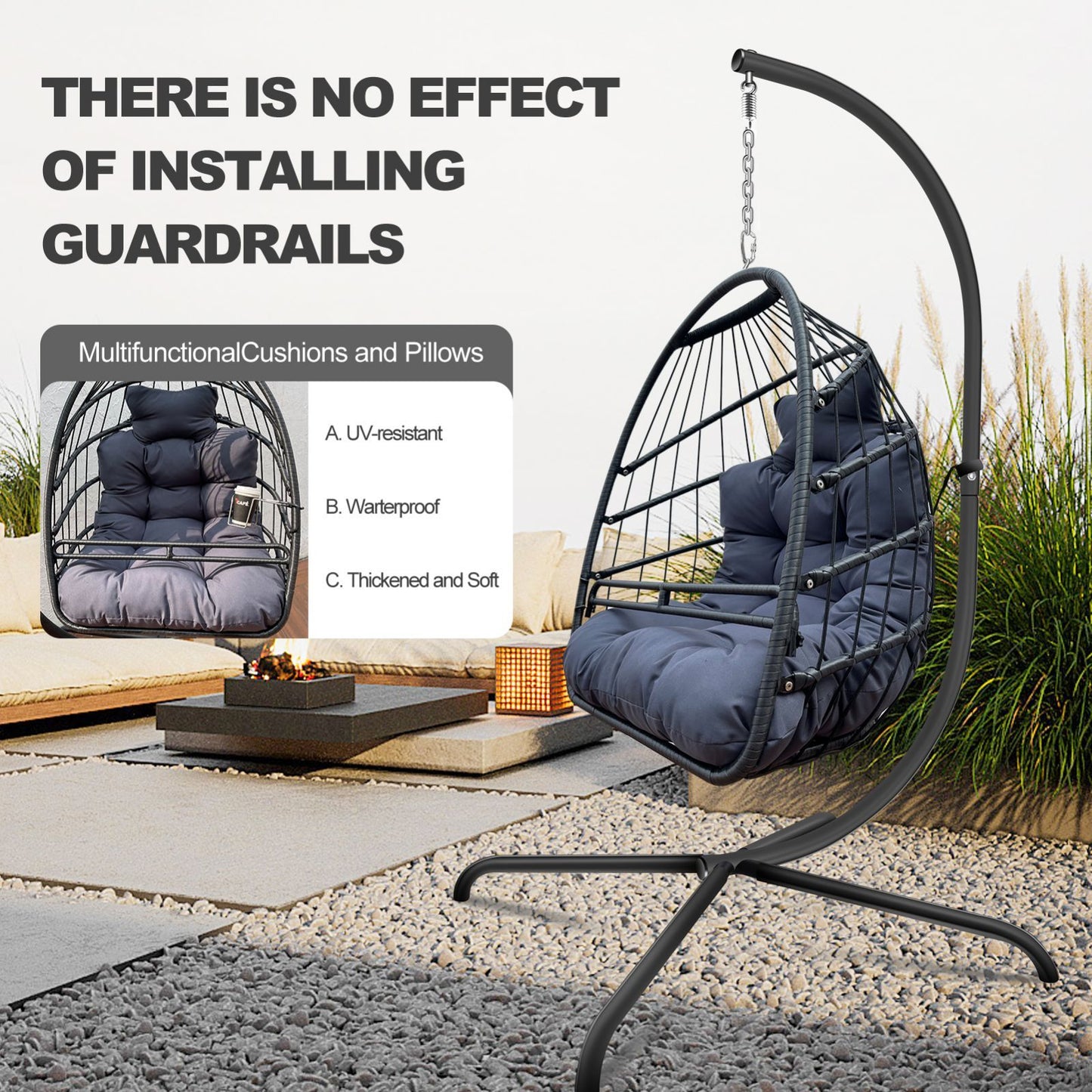 Swing Egg Chair with Stand – Indoor/Outdoor Hammock Chair - PureSelect