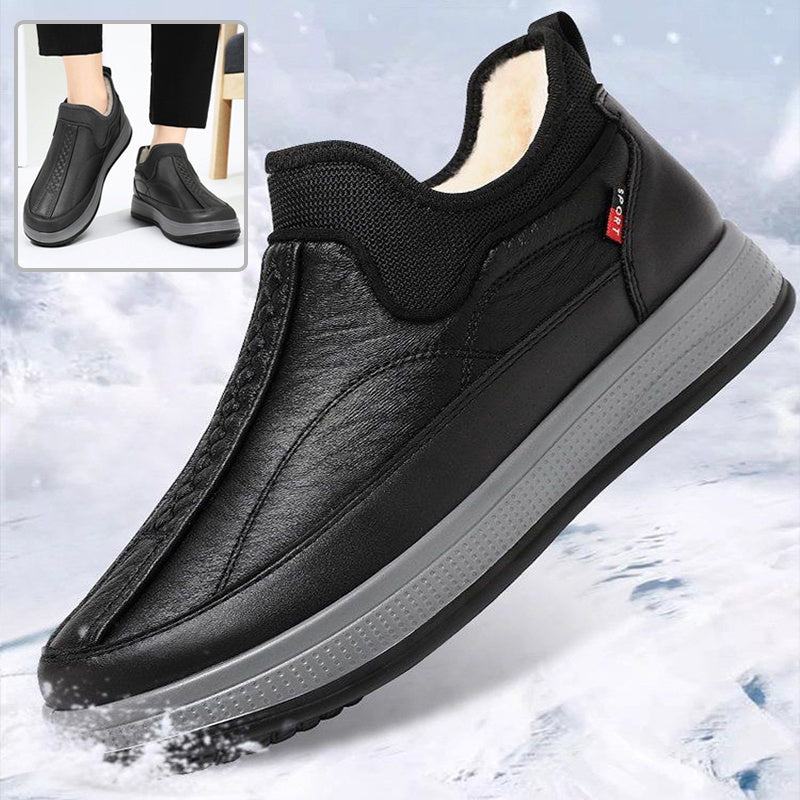 Winter Warm Fleece Snow Boots Round-toed Platform Ankle Boot Fashion Simple Non-Slip Flat Cotton Shoes Men