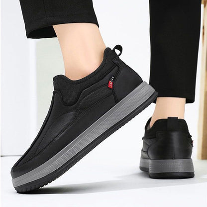 Winter Warm Fleece Snow Boots Round-toed Platform Ankle Boot Fashion Simple Non-Slip Flat Cotton Shoes Men