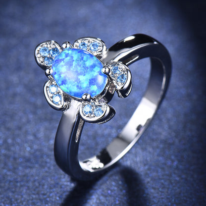 Popular jewelry water blue diamond Turtle Ring