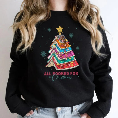 Christmas Letters Printing Casual Round Neck Sweater