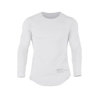 Autumn Fitness Elastic Breathable Long Sleeve T-Shirt for Men