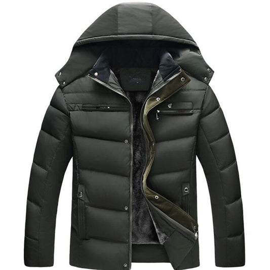 Hooded Slim Fit Plus Down Padded Jacket – Stylish Warmth for Men