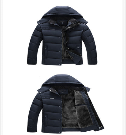 Hooded Slim Fit Plus Down Padded Jacket – Stylish Warmth for Men