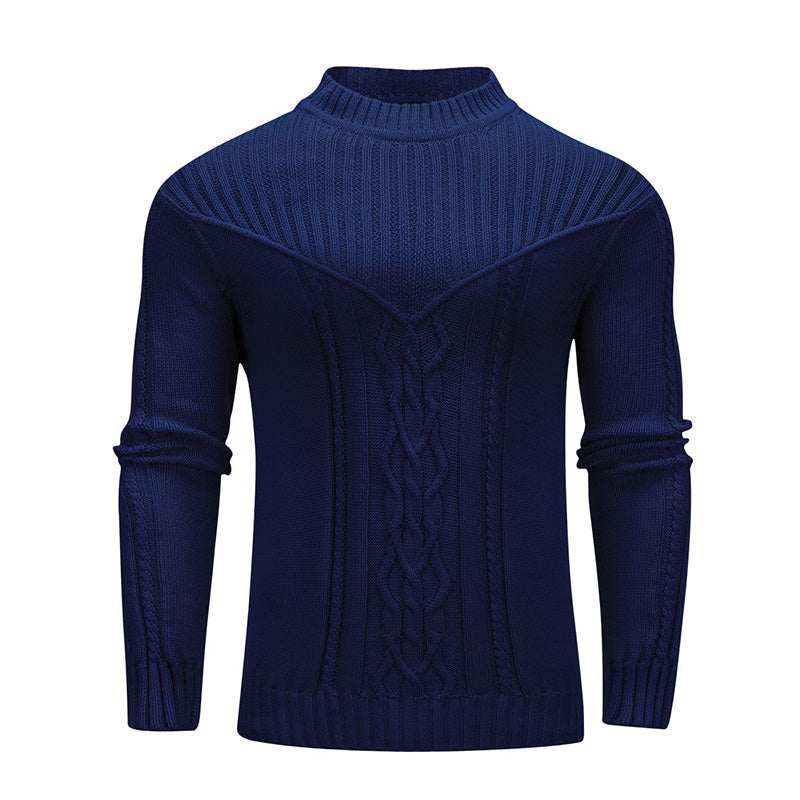 Stylish Solid Color Jacquard Sweater for Men