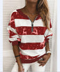 Christmas Printed V-Neck Long Sleeve Sweater for Women