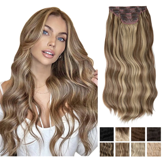 Synthetic Long Wavy Clip Hair Extensions - PureSelect