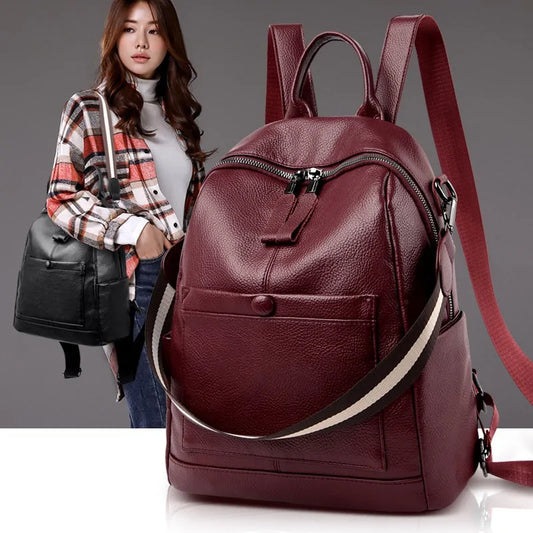 Women's Leather Backpacks - PureSelect